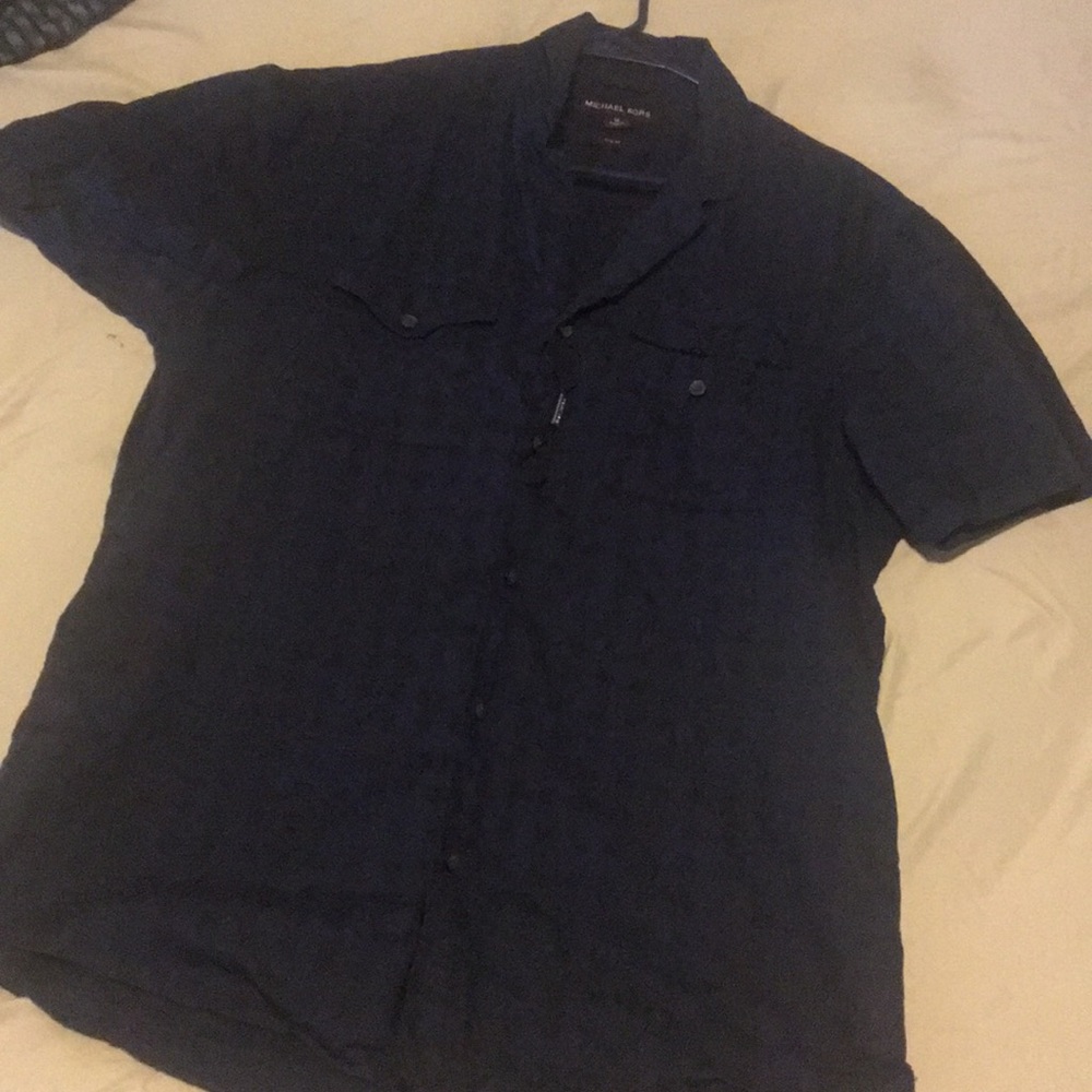 Michael kors short sleeve slim fit casual shirt